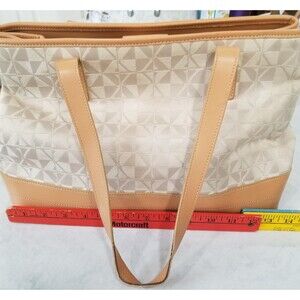 Maxx new york leather trim shoulder bag handbag purse